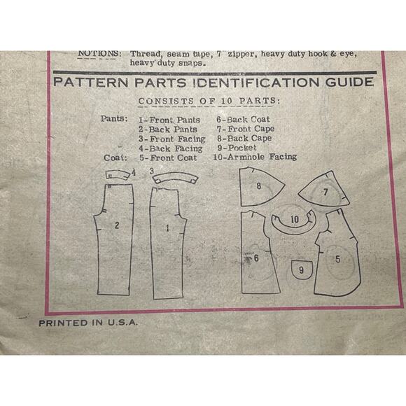 Anne Adams Sewing pattern cape suit jacket pants 1960s size 14 - Picture 4 of 4